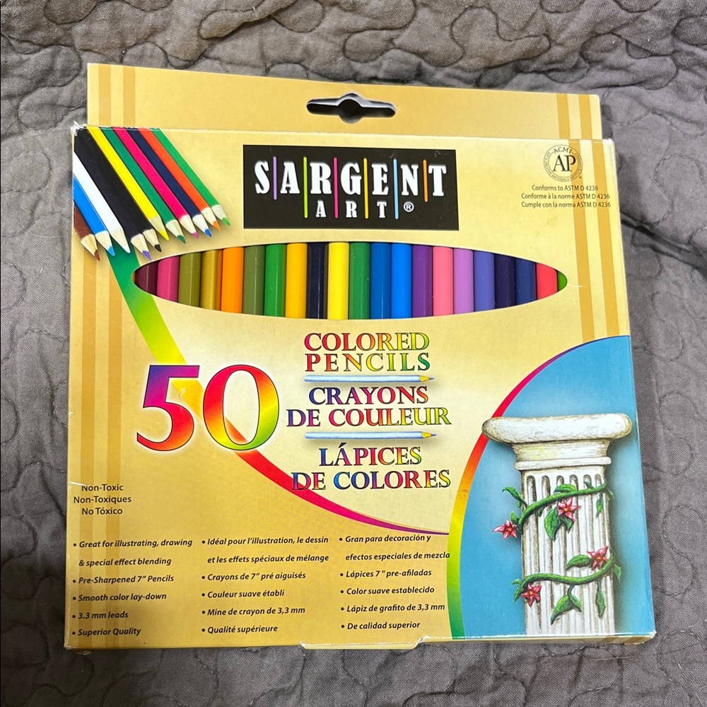 Colored Pencils Set - 50 Assorted Colors